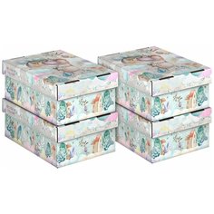 Набор коробов картонных 4 шт., 16.5*25*9 см, путешастики Valiant