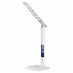 Светильник настольный Sonnen BR-888A, на подставке, светодиодный, 9 Вт, часы, календарь, термометр, белый