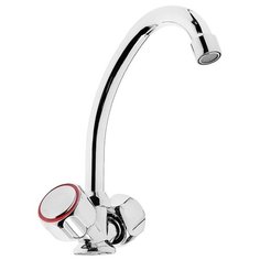 Смеситель для кухни Omega Н-3306, крепление под шпильку, керамические кран-буксы, хром 2426650