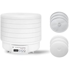 Сушилка для овощей и фруктов ВОЛТЕРА 500 с таймером и симисторным блоком управления + 3 сетчатых поддона + 3 сплошных поддона для пастилы