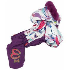 FOR MY DOGS комбинезон для собак белый/фиолет шелк для девочек FW845-2020 F (10)