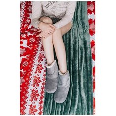 Плед Этель 1,5 спальный, Марокко, 150*200 см, базальт, 100% п/э, корал-флис 280 гр/м2 (1653369)