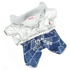 FOR MY DOGS комбинезон для собак серебро/синий для мальчиков FW667-2019 M (14)