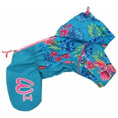 FOR MY DOGS дождевик для собак Цветы голубой для девочек 348SS-2019 F (12)