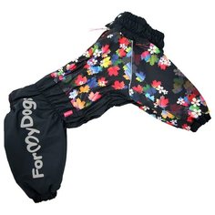 FOR MY DOGS комбинезон для собак Цветы черный для девочек FW753-2019 F (A2)