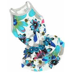 FOR MY DOGS платье для собак Цветы голубое 414SS-2019 (10)