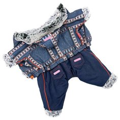 FOR MY DOGS комбинезон для собак Джинс синий для мальчиков FW706-2019 M (16)