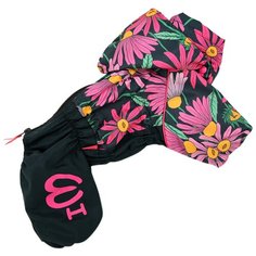 FOR MY DOGS дождевик для собак Цветы черно/розовый для девочек 424SS-2020 F (10)