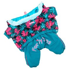 FOR MY DOGS комбинезон для собак бирюзово/розовый для девочек FW707-2019 F (20)