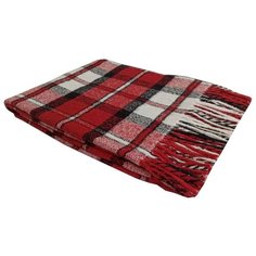 Плед шерстяной Палермо - 140х200 см - Цвет: белый-красный-черный Vladi