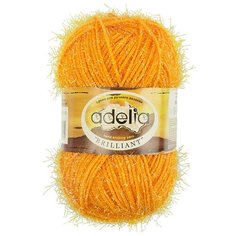 Пряжа Adelia "BRILLIANT" 100% полиэстер №33 желто-оранжевый - 10 мотков по 50 г