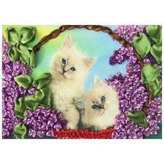 Набор Коты в корзине вышивка лентами 18х24,5 Каролинка КЛ(Н)-4013 18х24,5 Каролинка КЛ(Н)-4013)