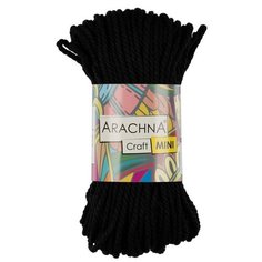 Пряжа ARACHNA Craft Mini, 75% хлопок, 25% фибра, 3*94,1 г, 30,48 м, №03, черный