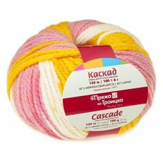 Пряжа для вязания ТРО Каскад (40% шерсть, 60% акрил) 10х100г/125м цв.7268 принт Пряжа из Троицка ТРО.каскад.7268 Троицкая камвольная фабрика