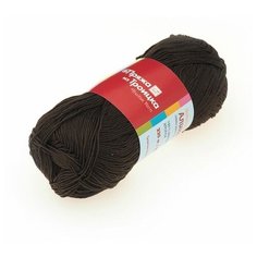 Пряжа для вязания ТРО Алина (100% мерсеризованный хлопок) 10х50г/220м цв.3652 т.коричневый Пряжа из Троицка ТРО.алина.3652 Троицкая камвольная фабрика
