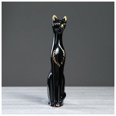 Копилка "Кот", глазурь, чёрная, 43 см 1084175 Керамика ручной работы