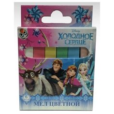 Мел цветной Холодное сердце, 6 штук в картонной упаковке, с европодвесом Centrum