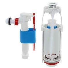 Арматура для смывных бачков "АНИ" WC8010C, с боковой подводкой 1/2", кнопка цвета хром 1339300