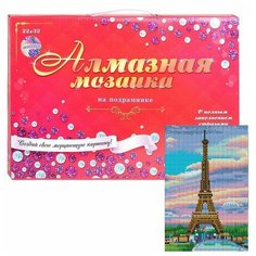 Алмазная мозаика "Символ Парижа на закате" Рыжий кот