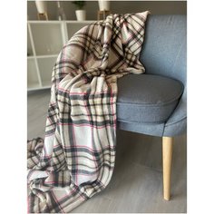 Плед-покрывало 200х200 микрофибра, набивной Плед-покрывало белая клетка БельВита