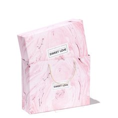 Подарочная коробка в пакете "Время радости" Nothing Shop (пастельно-розовый; травяной зеленый; белый) 30,5 х 22 х 8,5 см