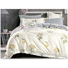 КПБ Cleo сатин набивной "Satin Lux" полуторный 145*215*1(±5) 150*220*1(±5) 70*70*2(±2) 15/550-SL