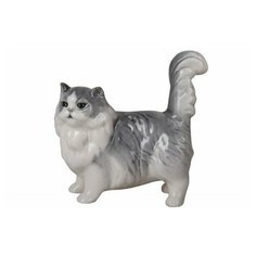 Скульптура. ИФЗ Персидский кот Патрисия. 9,1 см. Императорский фарфоровый завод