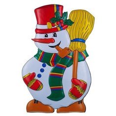 Новогоднее панно Snowmen Снеговик, большой, с трубкой, 83*50 см