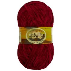 Пряжа Adelia "DOLLY VELOUR" 100% микрополиэстер 5 штук по 100 г , длина 93 м ± 6 м №21 красный