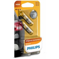 Лампа автомобильная накаливания Philips Vision 12036B2 H6W (BAX9s) 12V 6W 2 шт.