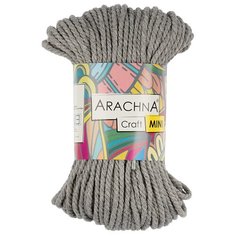 Пряжа ARACHNA Craft Mini, 75% хлопок, 25% фибра, 3*94,1 г, 30,48 м, №06, серый