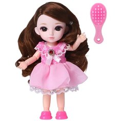 Кукла шарнирная Funky Toys Малышка Лили, шатенка, с расческой, 16 см (FT72004)