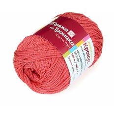 Пряжа для вязания ТРО Крокус (100% мерсеризованный хлопок) 5х100г/160м цв.1397 коралл Пряжа из Троицка ТРО.крокус.1397 Троицкая камвольная фабрика
