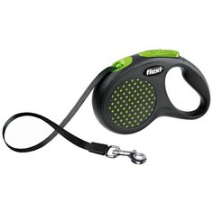 Поводок-рулетка для собак Flexi Design S ленточный зеленый 5 м