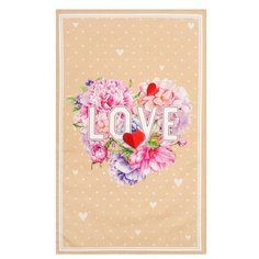 Этель полотенце Пионы Love кухонное 40х67 см бежевый/розовый