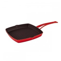 Сковорода-гриль с чугунной ручкой LAVA LV K GT 2626 K0 R 26 см, 1,51 л, 26 см красная
