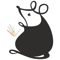 Магнитная меловая доска Doski4you "Крыска ажурная" для рисования на холодильник + МЕЛ / детская грифельная