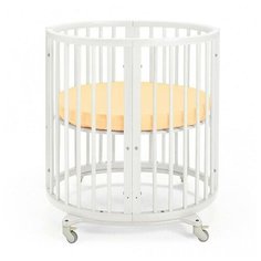 Простыня на резинке Крошка Я круглая, 75*75+20 см, коралловая, мако-сатин