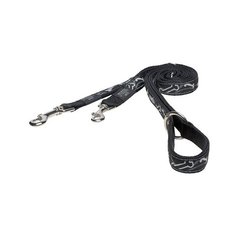 Rogz виа поводок-перестежка серия fancy dress, размер s, ширина 1,1 см, длина 2м, черная косточка, 0,070 кг