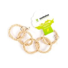 Zoobaloo игрушка для птиц пять колец сизаль с колоколом l: 35х7 см (562), 0,350 кг