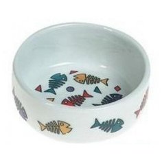 Flamingo миска фарфор. для кошек с рыбками (2 шт)