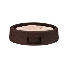 Tappi когтеточки и лежаки лежак ивуар, круглый, с вставкой для имени, шоколад/беж, 48*48*15см, 0,554 кг