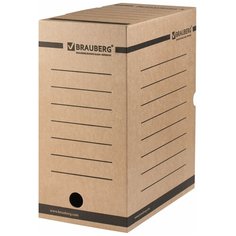 BRAUBERG Короб архивный с клапаном А4, микрогофрокартон 150 мм коричневый