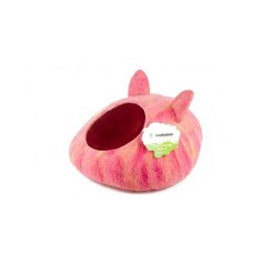 Zoobaloo домик уютное гнездышко с ушками (шерсть, форма круг, мультиколор розовый) l: 40x40x20см (955), 0,320 кг