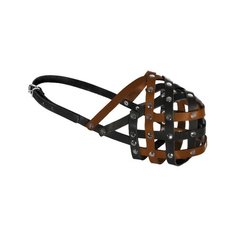 Tappi амуниция намордник кожаный мэд, №6, рыже/черный, обхват 30-34см я050106рч, 0,163 кг