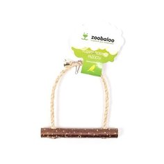Zoobaloo игрушка для птиц качели сизаль орешник с колоколом l: 20х15 см (537), 0,300 кг