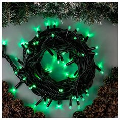 Гирлянда "Метраж" улич. УМС Д: 10 м, Н.Т. "Каучук" LED-100-220V, 3W, зеленый 1080633 Luazon Lighting