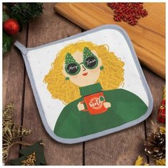 Прихватка Этель Winter желтый/зеленый