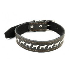 Зоотехнология-м 00518 ошейник кожаный с украшениями 35мм*71см Геогазтехнология