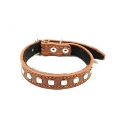 Зоотехнология-м 00266 ошейник кожаный с украшениями 20мм*46см Геогазтехнология